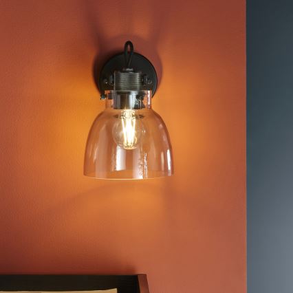 Endon 107011 - Applique murale spot URBAN 1xE27/10W/230V noir/noir fumé