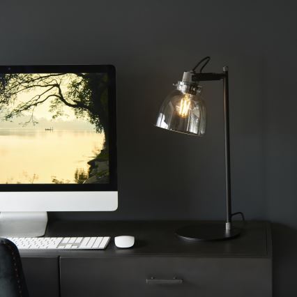 Endon 107012 - Lampe de table URBAN 1xE27/10W/230V noir/noir fumé
