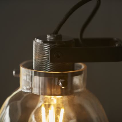 Endon 107012 - Tischlampe URBAN 1xE27/10W/230V schwarz/rauchschwarz