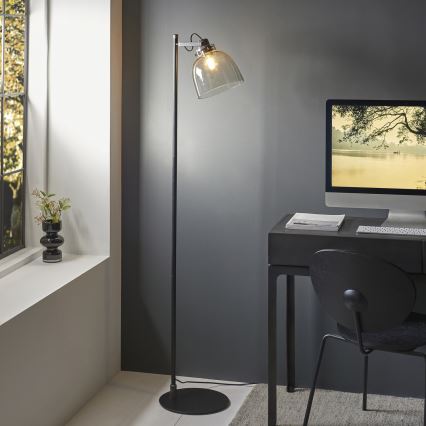 Endon 107013 - Lampada con piedistallo URBAN 1xE27/10W/230V nero/fumé