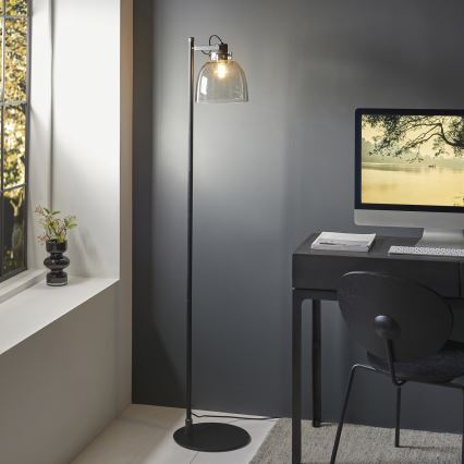 Endon 107013 - Lampada con piedistallo URBAN 1xE27/10W/230V nero/fumé