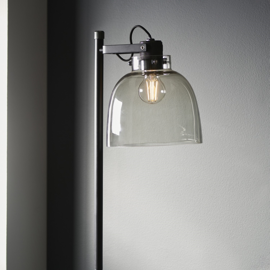 Endon 107013 - Lampada con piedistallo URBAN 1xE27/10W/230V nero/fumé