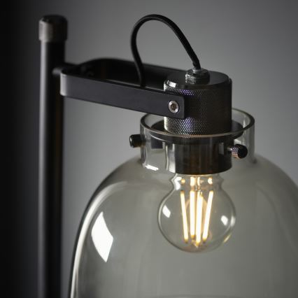 Endon 107013 - Lampada con piedistallo URBAN 1xE27/10W/230V nero/fumé