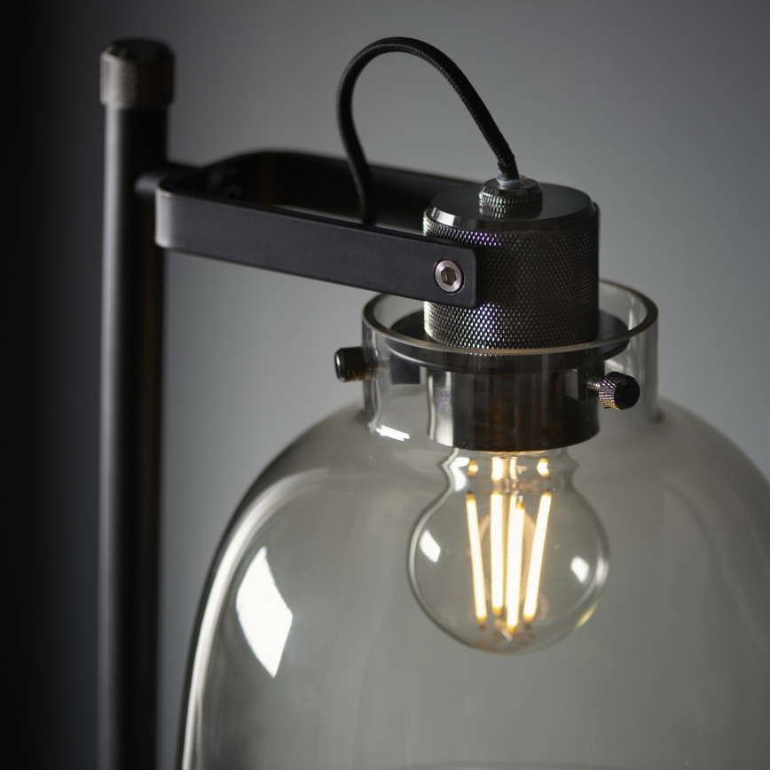 Endon 107013 - Lampada con piedistallo URBAN 1xE27/10W/230V nero/fumé