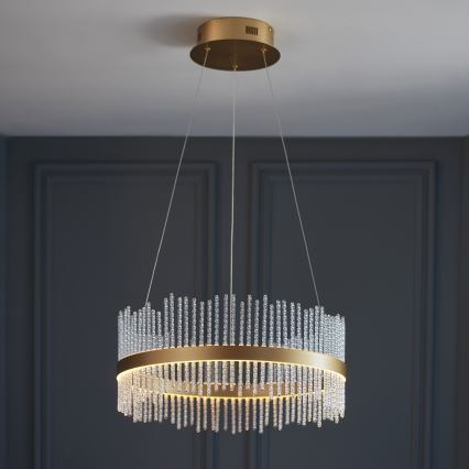 Endon 107671 - Lampadario a sospensione con filo LED dimmerabile ADRIEL LED/41W/230V 3000K diametro 51 cm oro/limpido