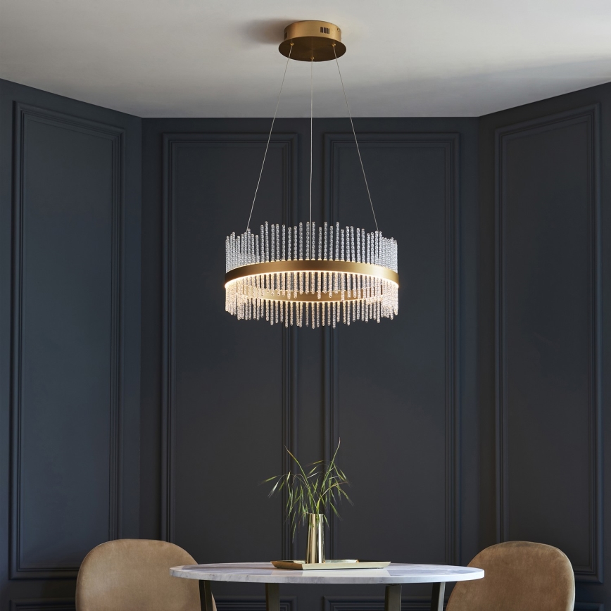 Endon 107671 - Lampadario a sospensione con filo LED dimmerabile ADRIEL LED/41W/230V 3000K diametro 51 cm oro/limpido