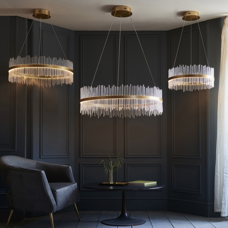 Endon 107671 - Lampadario a sospensione con filo LED dimmerabile ADRIEL LED/41W/230V 3000K diametro 51 cm oro/limpido