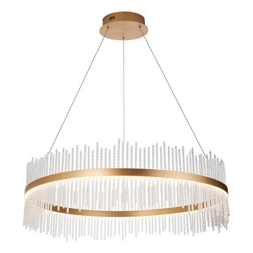 Endon 107672 - Dimmbare LED-Pendelleuchte an Kabel ADRIEL LED/83W/230V 3000K Ø 89 cm gold/transparent