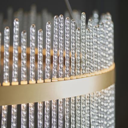 Endon 107672 - Lampadario LED dimmerabile a sospensione con cavo ADRIEL LED/83W/230V 3000K Ø 89 cm oro/trasparente