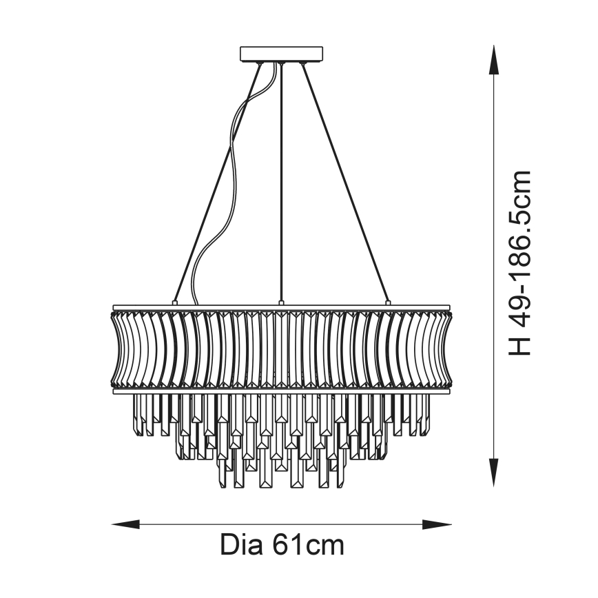 Endon 107785 - Kronleuchter mit Kabel, 9xE14/6W/230V, Messing