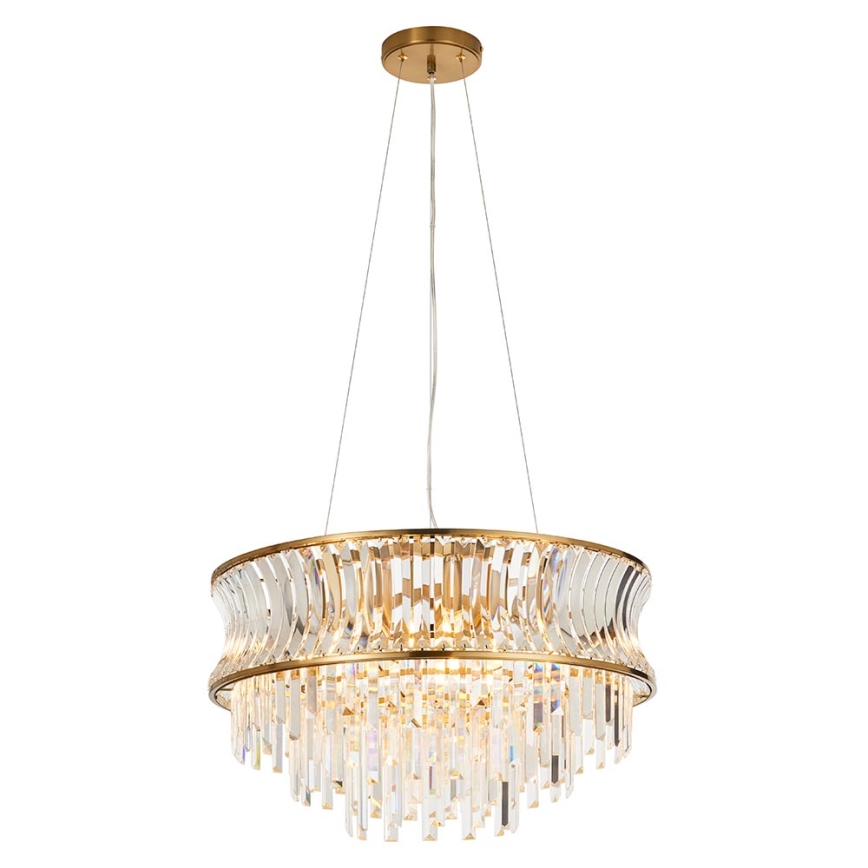 Endon 107785 - Lustre suspendu sur câble 9xE14/6W/230V, laiton