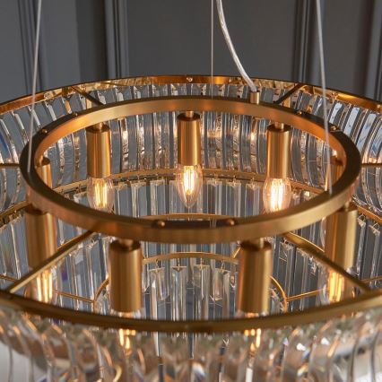 Endon 107785 - Suspension sur câble 9xE14/6W/230V dorée