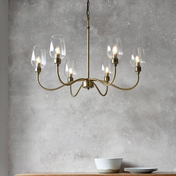 Endon 107791 - Suspension à chaîne 6xE14/6W/230V laiton