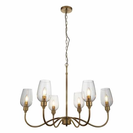 Endon 107791 - Suspension à chaîne 6xE14/6W/230V laiton