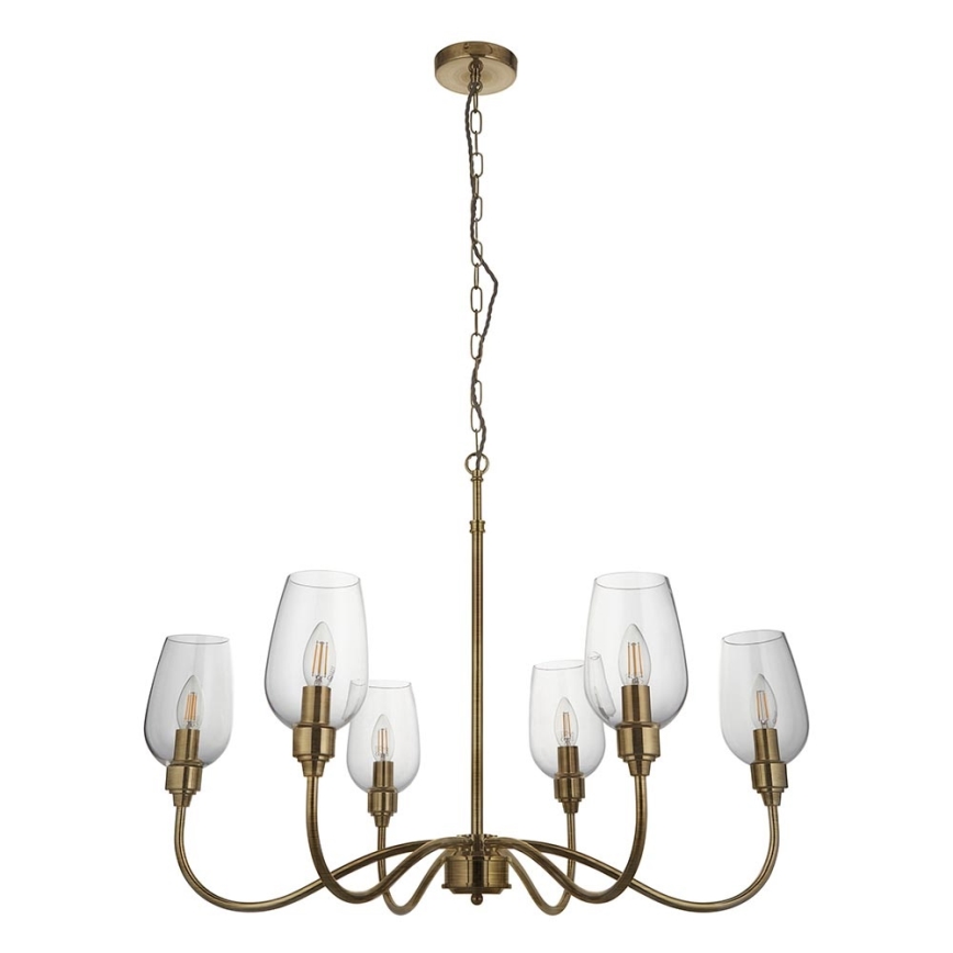 Endon 107791 - Suspension à chaîne 6xE14/6W/230V laiton