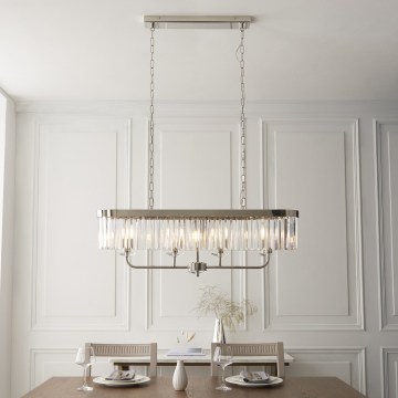 Endon 109058 - Kronleuchter an Kette 4xE14/6W/230V glänzender Chrom
