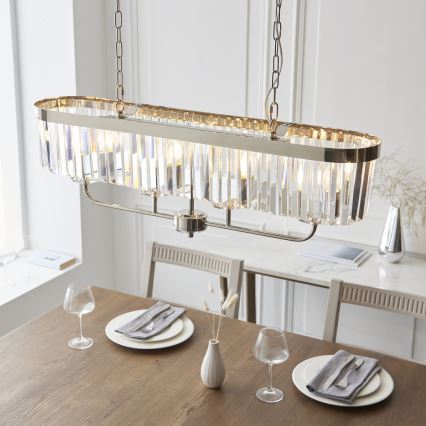 Endon 109058 - Lustre sur chaîne 4xE14/6W/230V, finition chrome poli