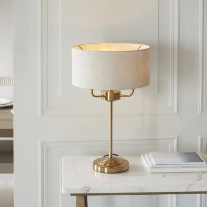 Endon 110721 - Lampe de table HIGHCLERE 3xE14/18W/230V beige/laiton d. 32 cm