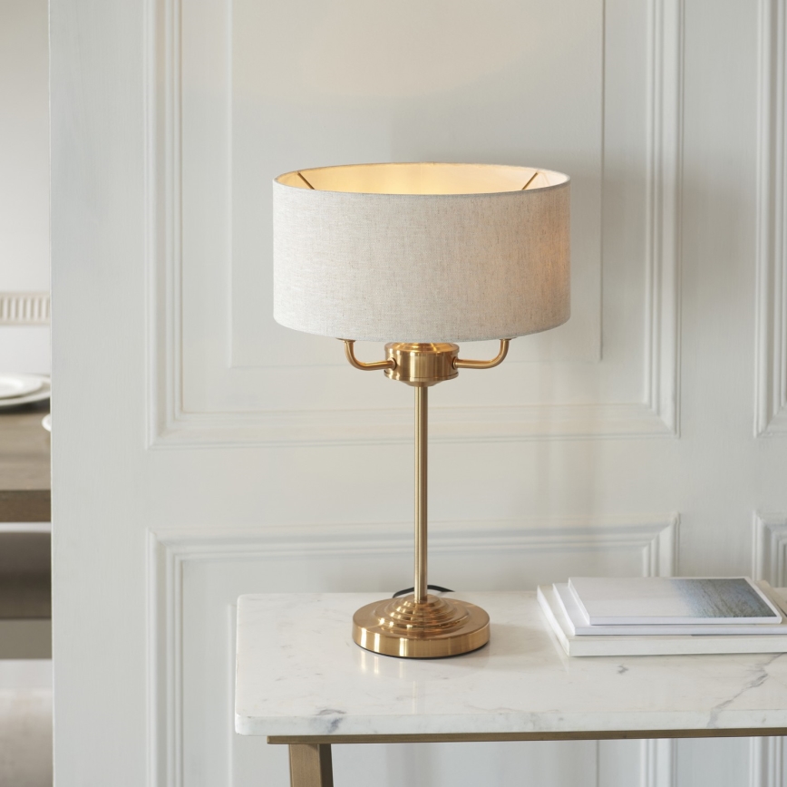 Endon 110721 - Lampe de table HIGHCLERE 3xE14/18W/230V beige/laiton d. 32 cm