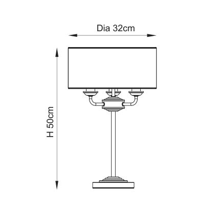 Endon 110721 - Lampe de table HIGHCLERE 3xE14/18W/230V beige/laiton d. 32 cm