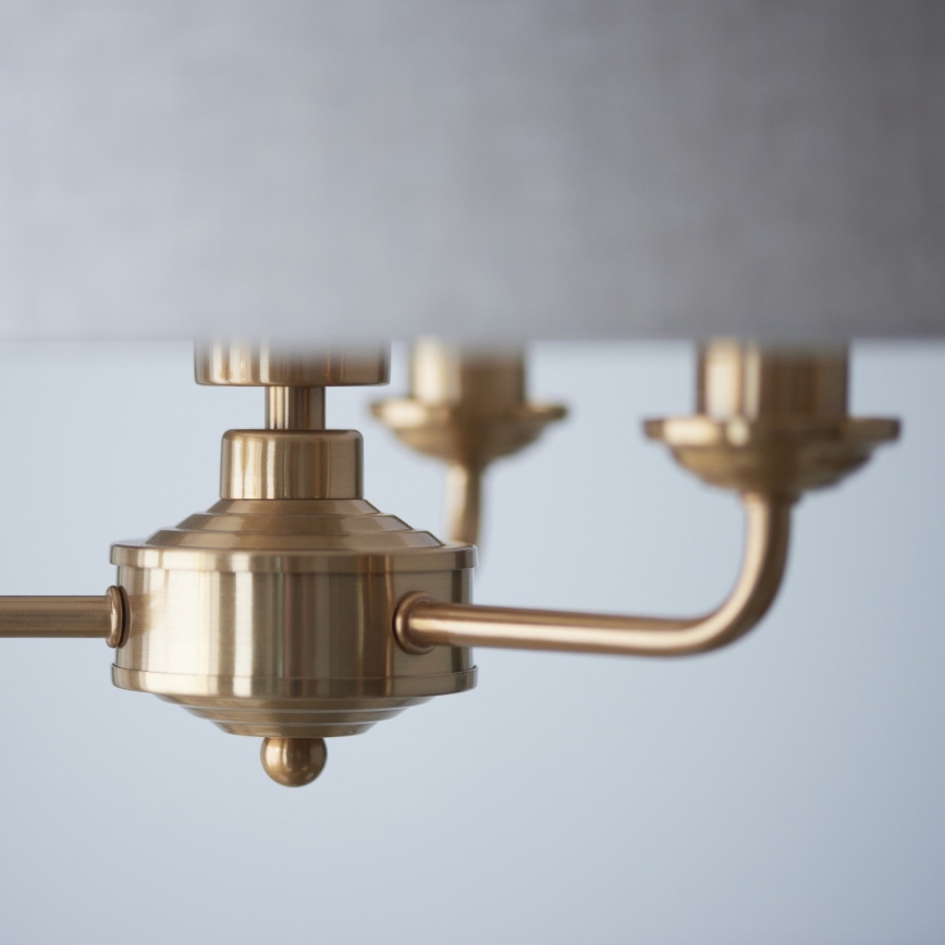 Endon 110723 - Lampadario a sospensione con catena HIGHCLERE 3xE14/40W/230V beige/ottone