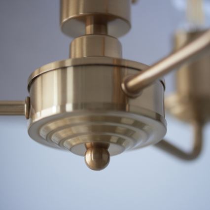 Endon 110723 - Lampadario a sospensione con catena HIGHCLERE 3xE14/40W/230V beige/ottone