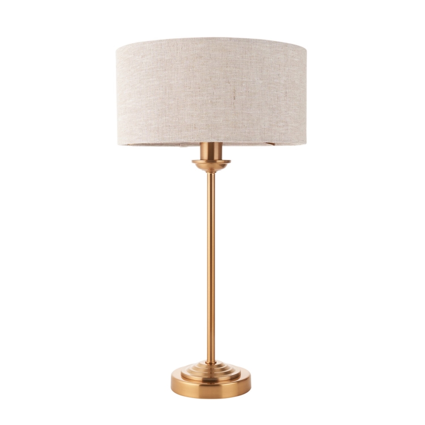 Endon 110728 - Lampada da tavolo HIGHCLERE 1xE14/7W/230V beige/ottone Ø 25 cm