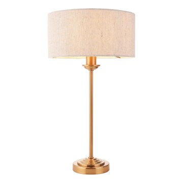 Endon 110728 - Lampada da tavolo HIGHCLERE 1xE14/7W/230V beige/ottone Ø 25 cm