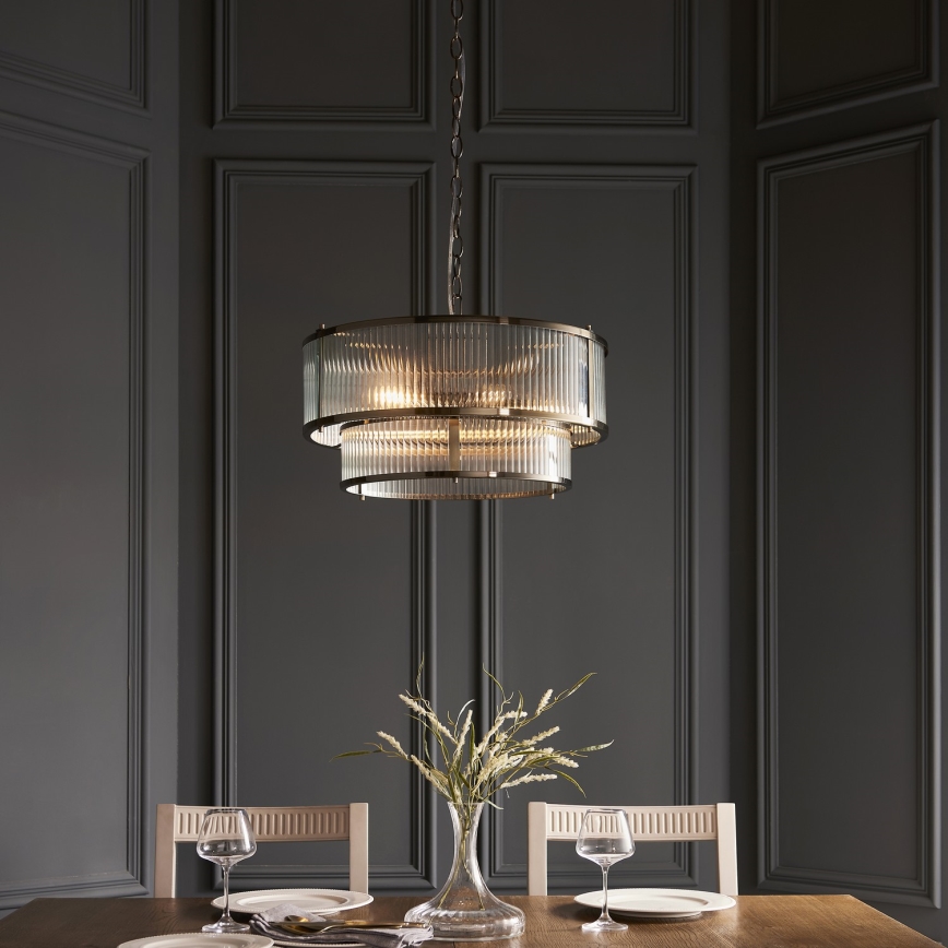 Endon 110944 - Lustre suspendu sur chaîne RIDGETON 5xE14/6W/230V en laiton