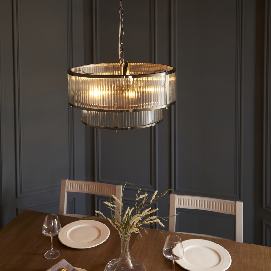 Endon 110944 - Lustre suspendu sur chaîne RIDGETON 5xE14/6W/230V en laiton