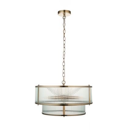 Endon 110944 - Lustre suspendu sur chaîne RIDGETON 5xE14/6W/230V en laiton
