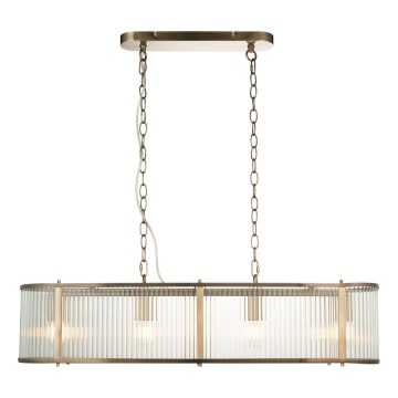 Endon 110945 - Lampadario a sospensione con catena RIDGETON 4xE14/6W/230V ottone/limpido