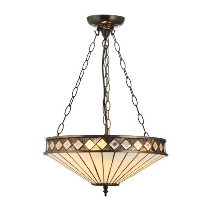 Endon 111870 - Lampadario a catena Tiffany FARGO 3xE27/10W/230V diam. 41,5 cm