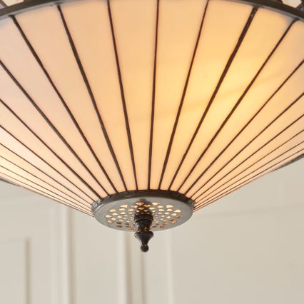 Endon 111870 - Lampadario a catena Tiffany FARGO 3xE27/10W/230V diam. 41,5 cm