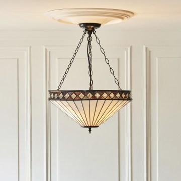 Endon 111871 - Lustre sur chaîne Tiffany FARGO 3xE27/10W/230V Ø 50 cm