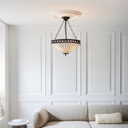 Endon 111871 - Lustre sur chaîne Tiffany FARGO 3xE27/10W/230V Ø 50 cm