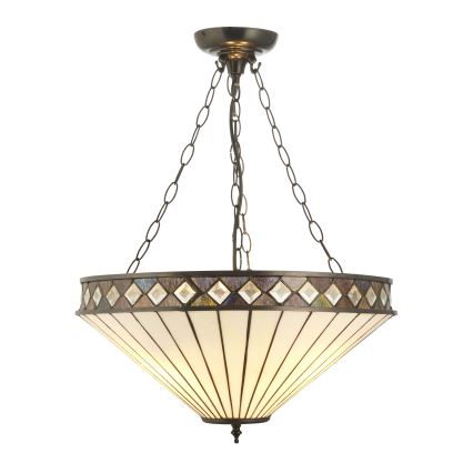 Endon 111871 - Lustre sur chaîne Tiffany FARGO 3xE27/10W/230V Ø 50 cm