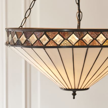 Endon 111871 - Lustre sur chaîne Tiffany FARGO 3xE27/10W/230V Ø 50 cm