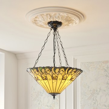 Endon 111881 - Lustre sur chaîne Tiffany JAMELIA 3xE27/10W/230V diam. 50 cm