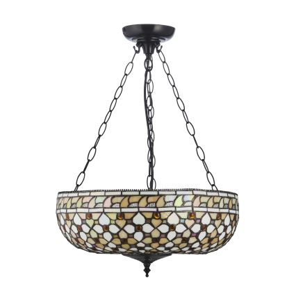 Endon 111882 - Lampadario a sospensione Tiffany MILLE FEUX, 3xE27/10W/230V, diam. 45 cm