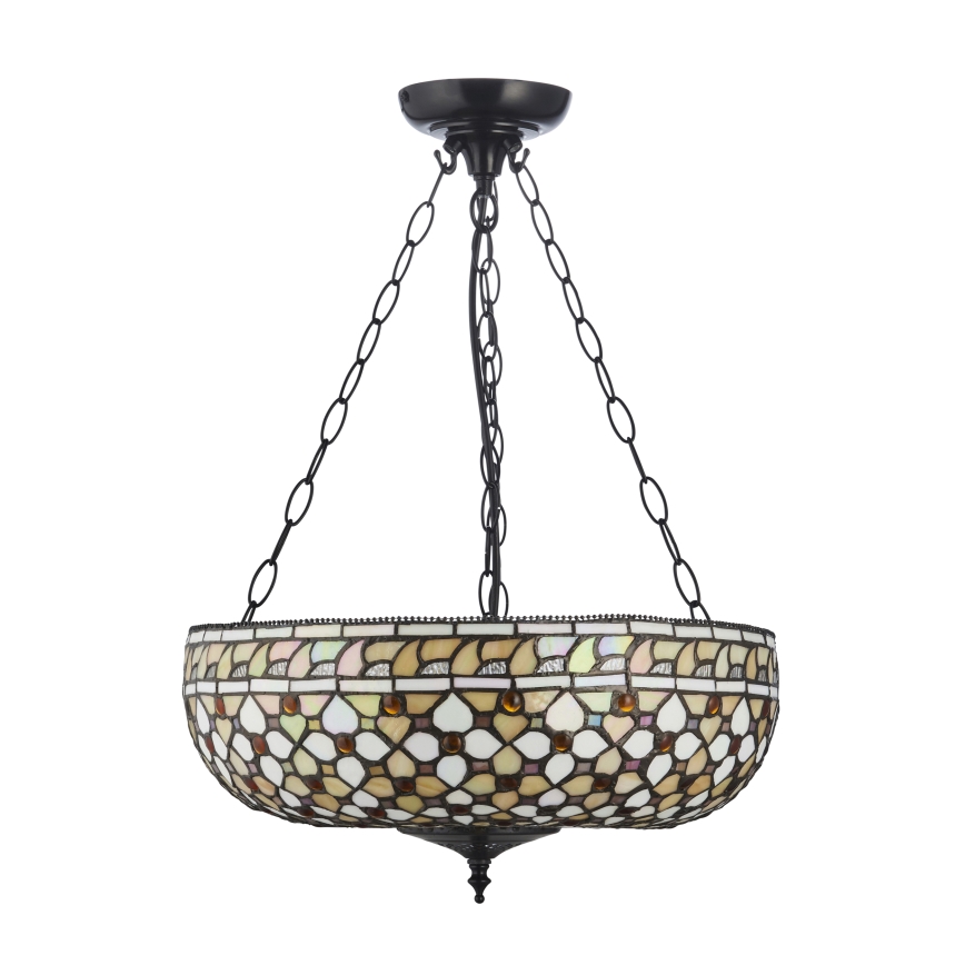 Endon 111882 - Lampadario a sospensione Tiffany MILLE FEUX, 3xE27/10W/230V, diam. 45 cm