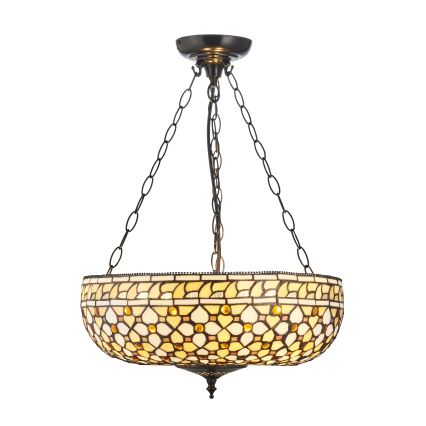 Endon 111882 - Lampadario a sospensione Tiffany MILLE FEUX, 3xE27/10W/230V, diam. 45 cm
