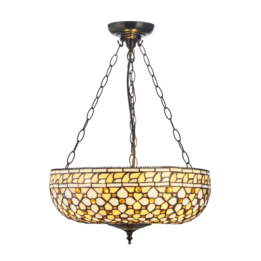 Endon 111882 - Lampadario a sospensione Tiffany MILLE FEUX, 3xE27/10W/230V, diam. 45 cm