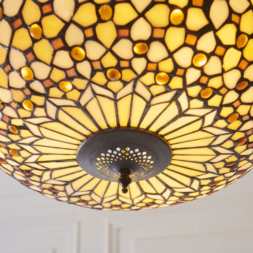 Endon 111882 - Lampadario a sospensione Tiffany MILLE FEUX, 3xE27/10W/230V, diam. 45 cm