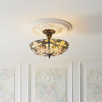 Endon 111892 - Lampadario a plafone Tiffany ASHTON 3xE27/10W/230V Ø 45 cm