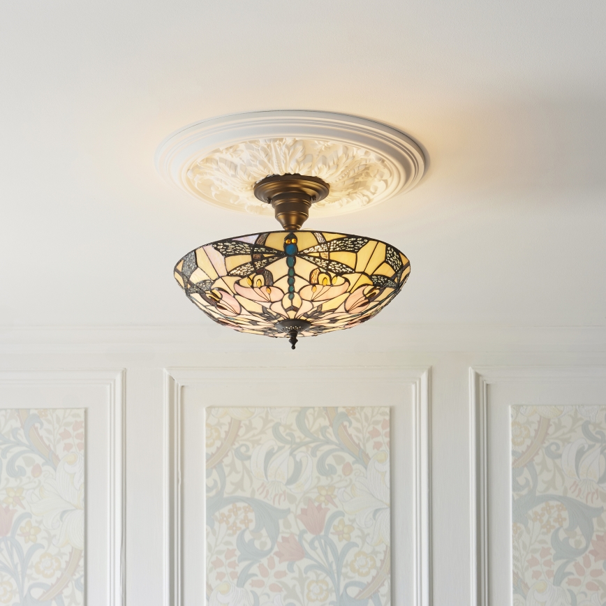 Endon 111892 - Lampadario a plafone Tiffany ASHTON 3xE27/10W/230V Ø 45 cm