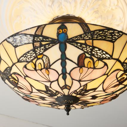 Endon 111892 - Lampadario a plafone Tiffany ASHTON 3xE27/10W/230V Ø 45 cm