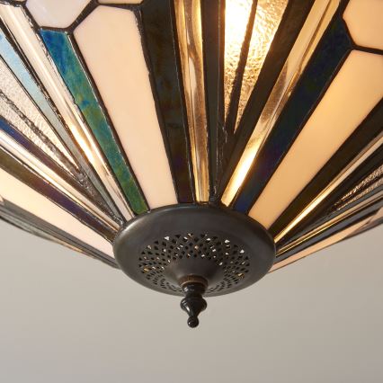 Endon 111895 - Aufgesetzte Tiffany-Deckenleuchte ASTORIA, 3xE27/10W/230V, Ø 48 cm