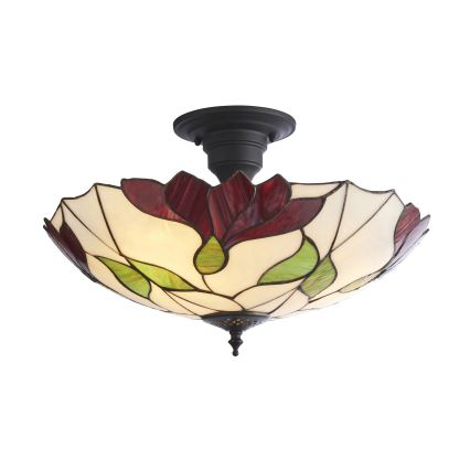 Endon 111896 - Aufputz-Tiffany-Deckenleuchte BOTANICA 3xE27/10W/230V Ø 45 cm