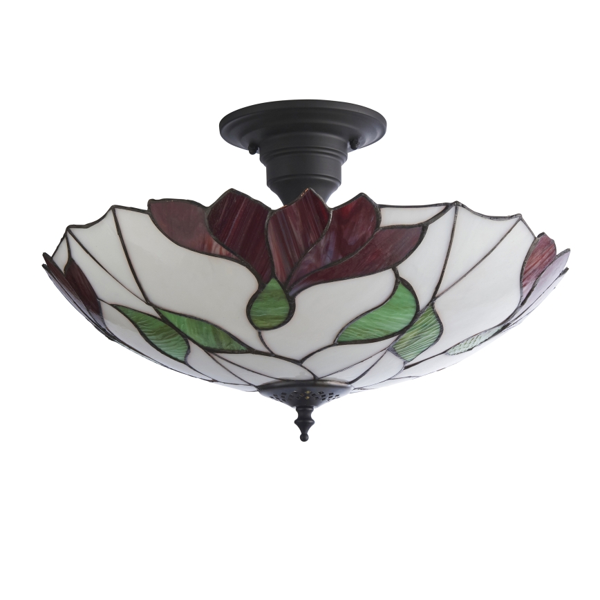 Endon 111896 - Aufputz-Tiffany-Deckenleuchte BOTANICA 3xE27/10W/230V Ø 45 cm